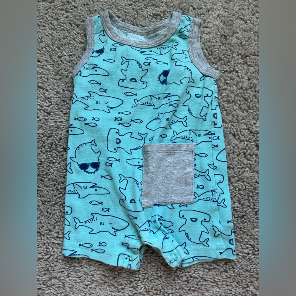 Shark Print Kids One Piece